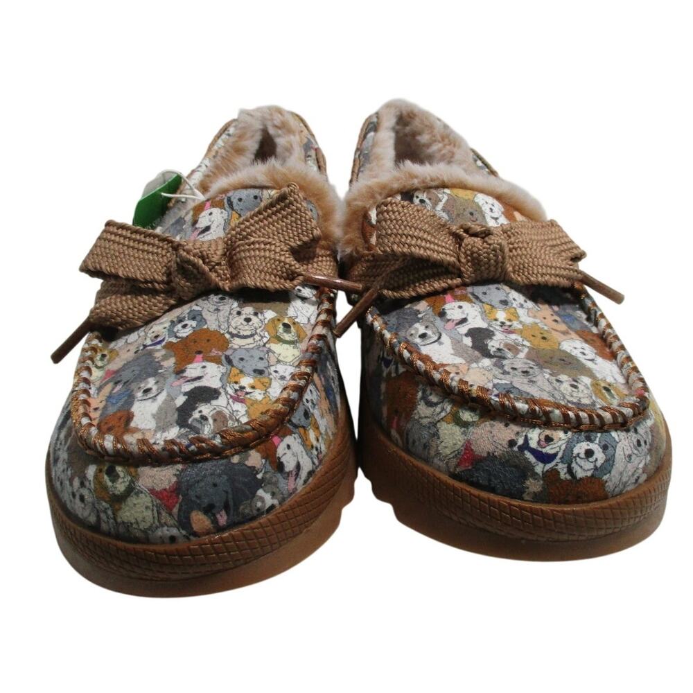Sketchers Bob's Memory Foam Dog Print Cozy Slippers Rubber Sole NWT Size 10 - Picture 5 of 10